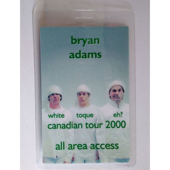 Bryan Adams Canadian Tour 2000 Backstage Pass Original Double Sided Pop Rock - Picture 1 of 2